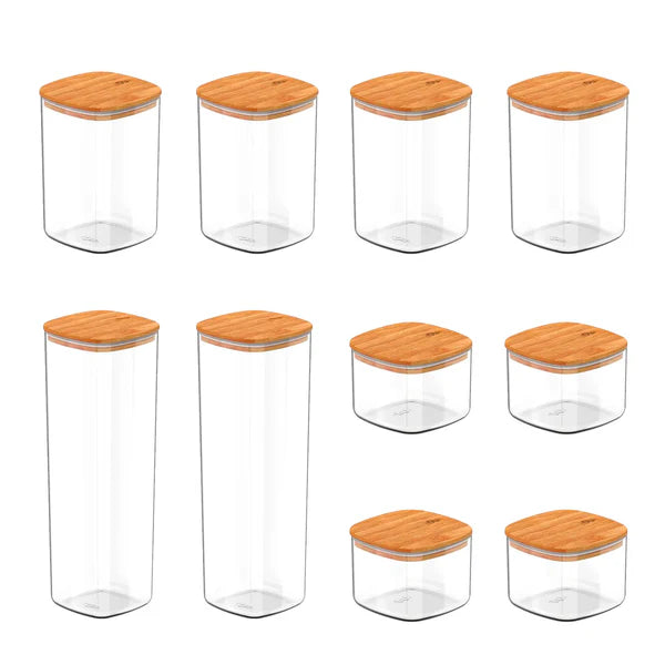 Kit de potes herméticos de 10 peças Linha Oasi