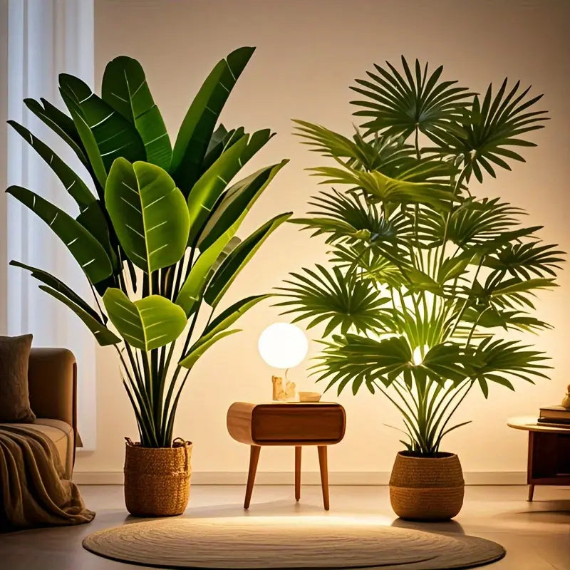 Kit 2 Plantas Artificiais Grandes – 36 Folhas, Decoração Realista para Ambientes Internos e Externos, Eventos e Fotografia