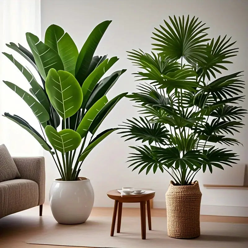 Kit 2 Plantas Artificiais Grandes – 36 Folhas, Decoração Realista para Ambientes Internos e Externos, Eventos e Fotografia