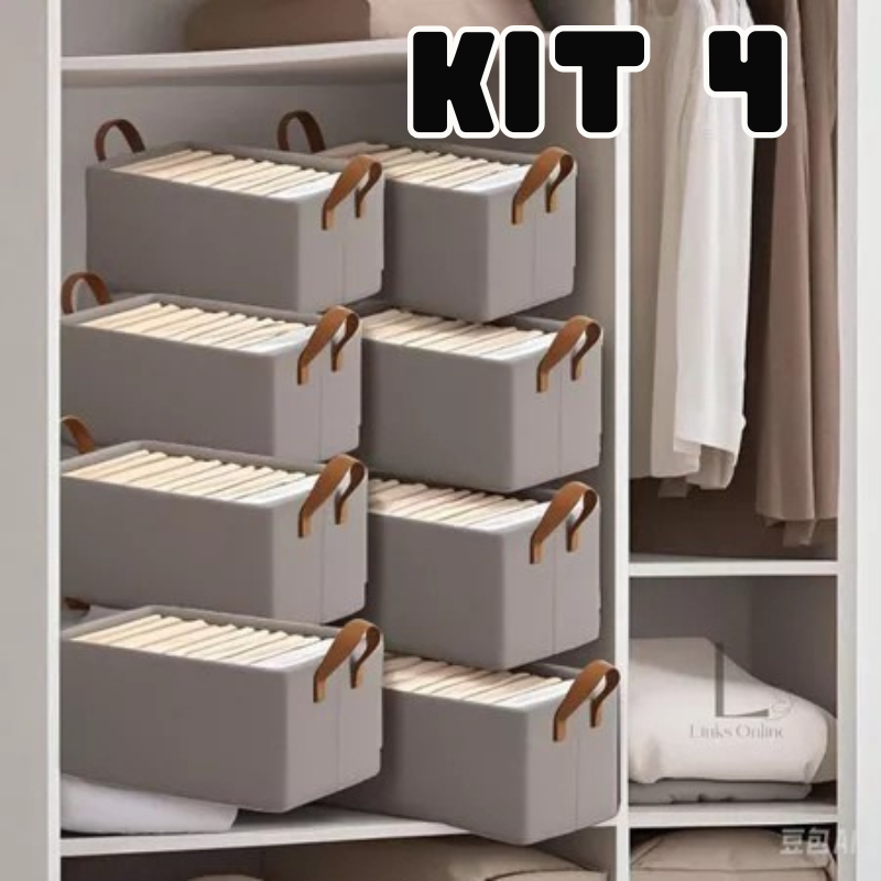Kit 4 Caixas Organizadoras de Alta Resistência – Para Guarda-Roupas e Organização Multiuso      Write Review