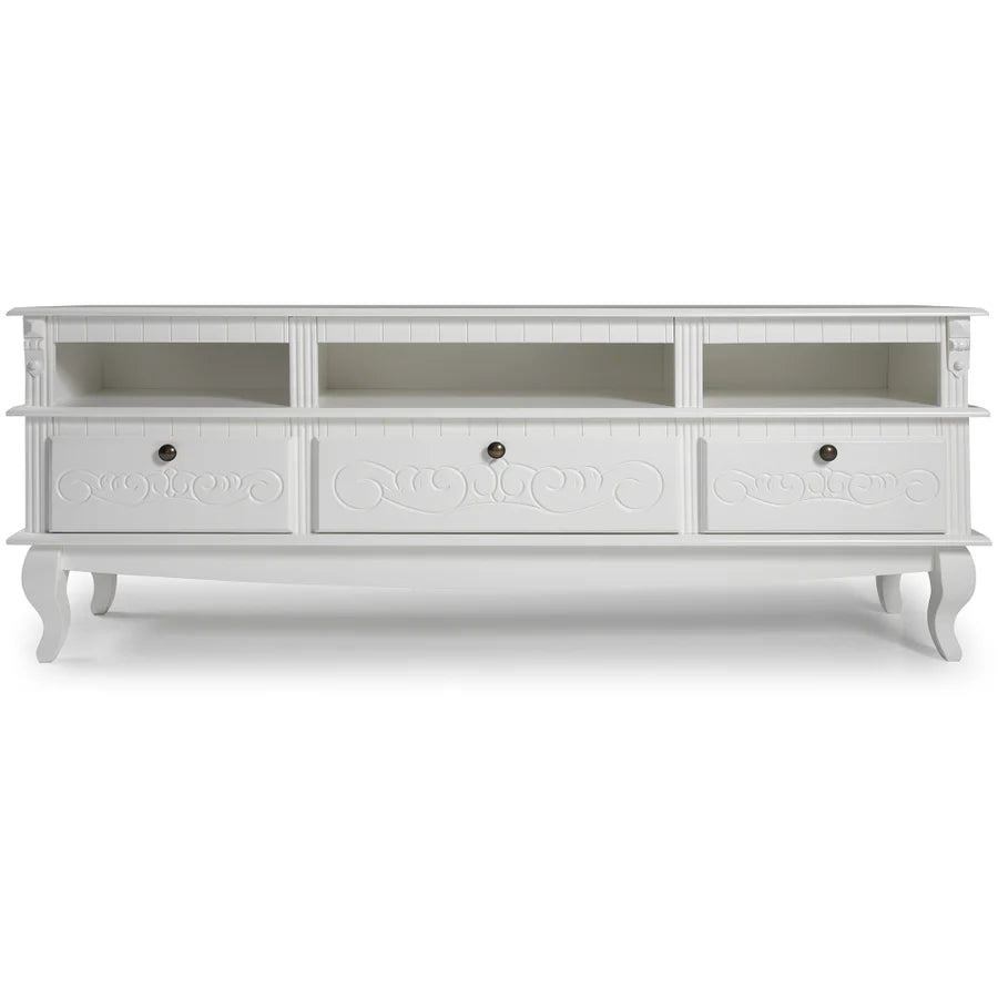 Rack Rústico de 1,73cm Marrocos pés em madeira Maciça de Taeda estrutura em MDF Cinamomo cor Laca Branco 5124-LB 1002.009.0024.0999