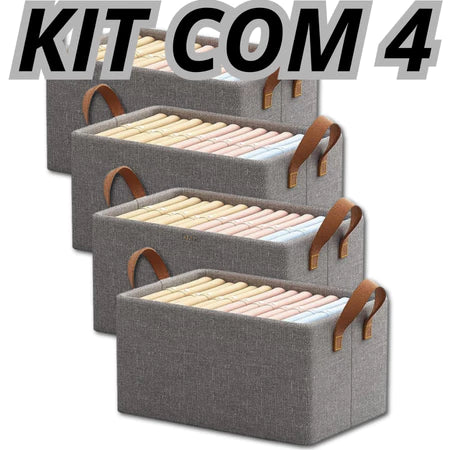Kit 4 Caixas Organizadoras de Alta Resistência – Para Guarda-Roupas e Organização Multiuso      Write Review
