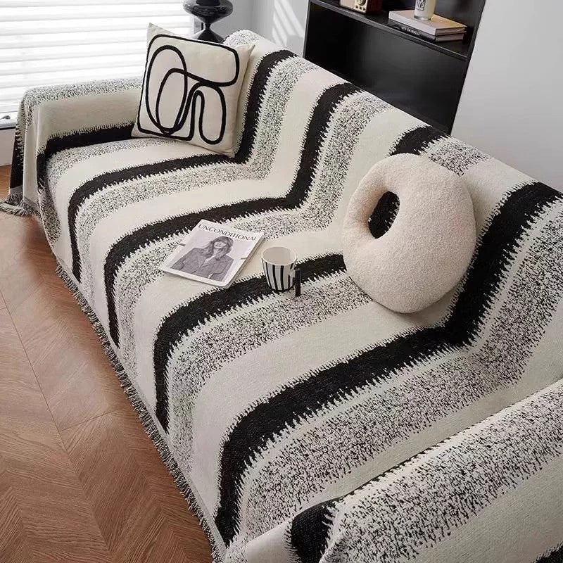 Capa de Sofá Antiderrapante Boho em Chenille – Manta Decorativa Universal em L para 2 e 3 Lugares